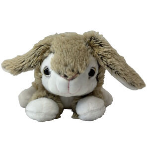 Tom's Toy Stuffed Brown/White Bunny Rabbit Plush w/Sparkle Eyes 2019 CLEAN